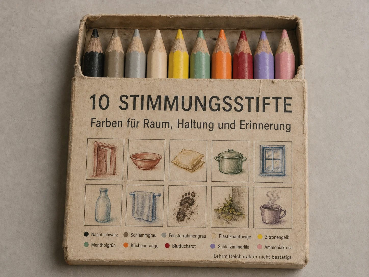 Schachtel Farbstifte, zehnteilig