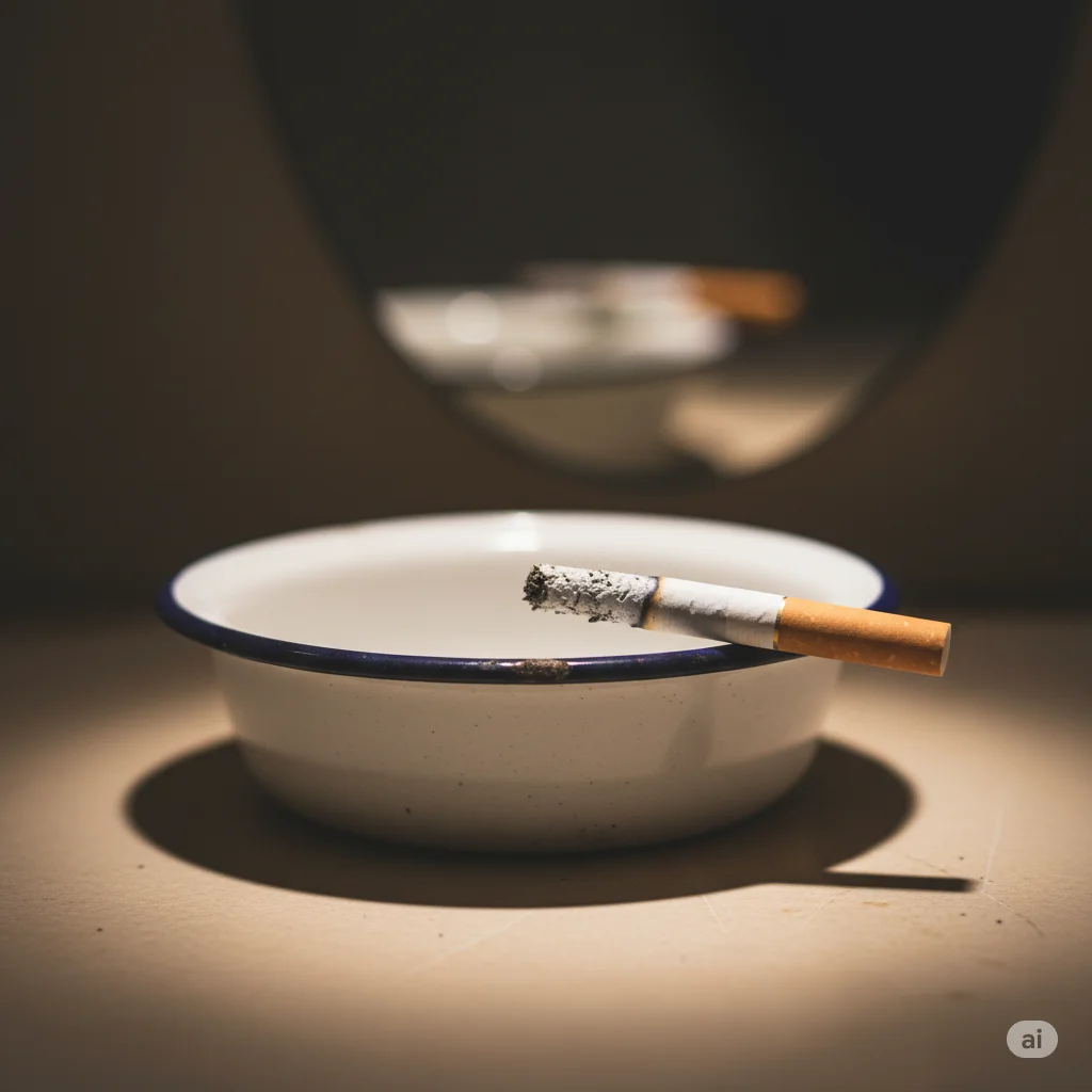 Zigarette mit Lippenstiftspur