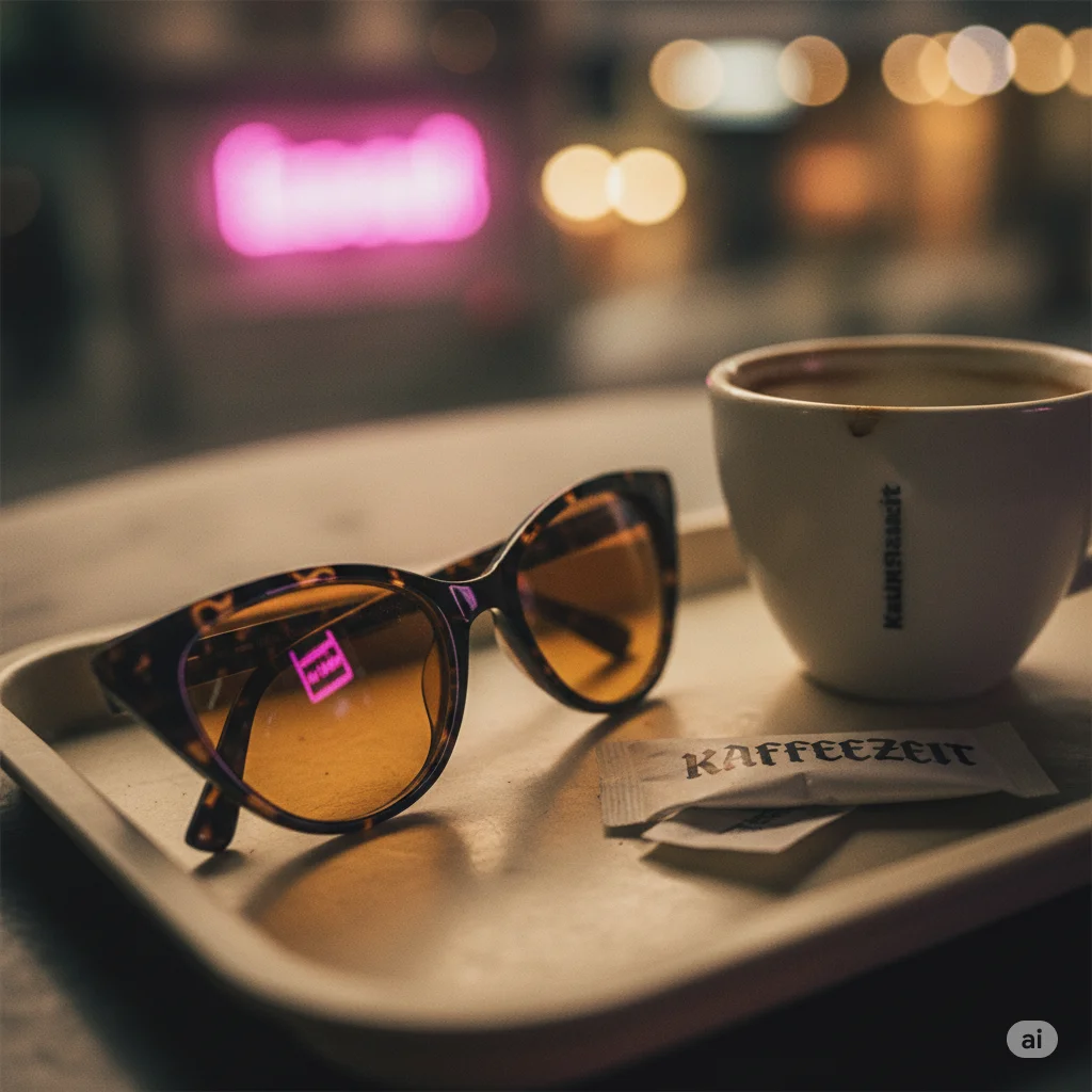 Sonnenbrille mit dem Schriftzug „Bébé P.“