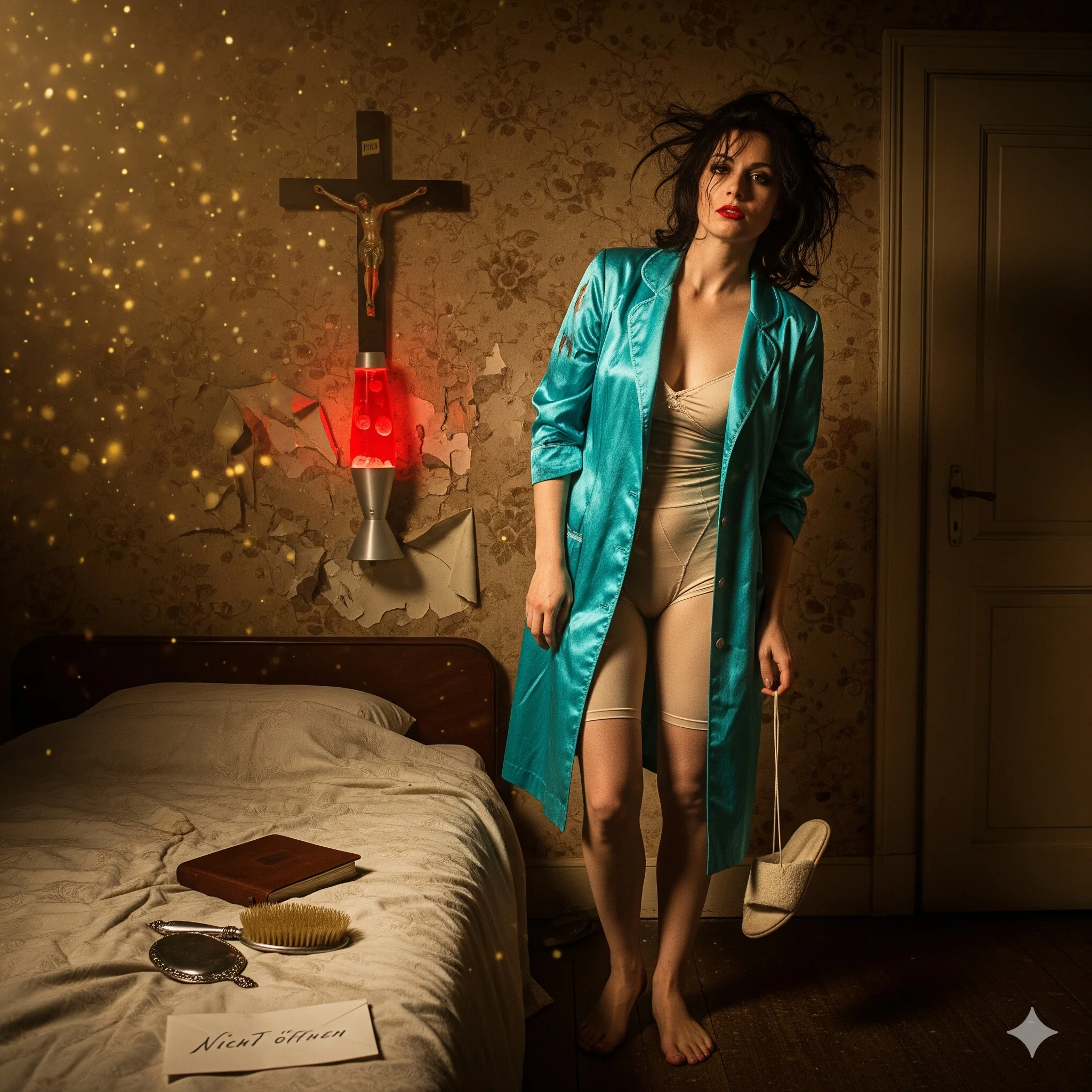 Maze Schlafzimmer mit Lavalampe