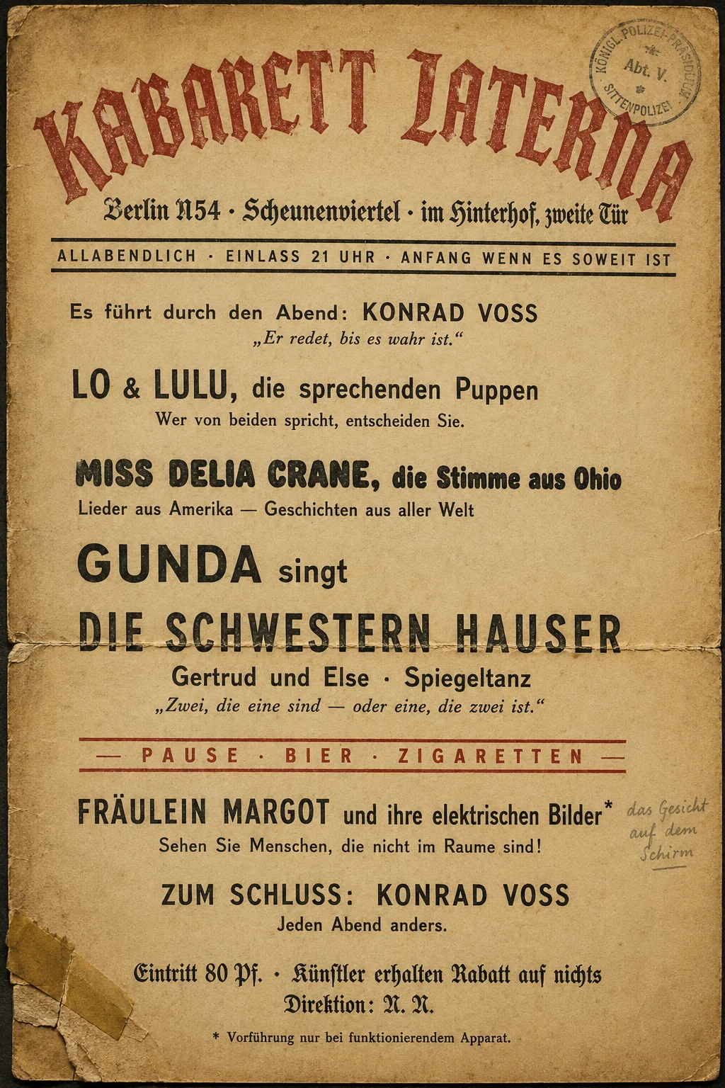 Kabarett Laterna — Programm