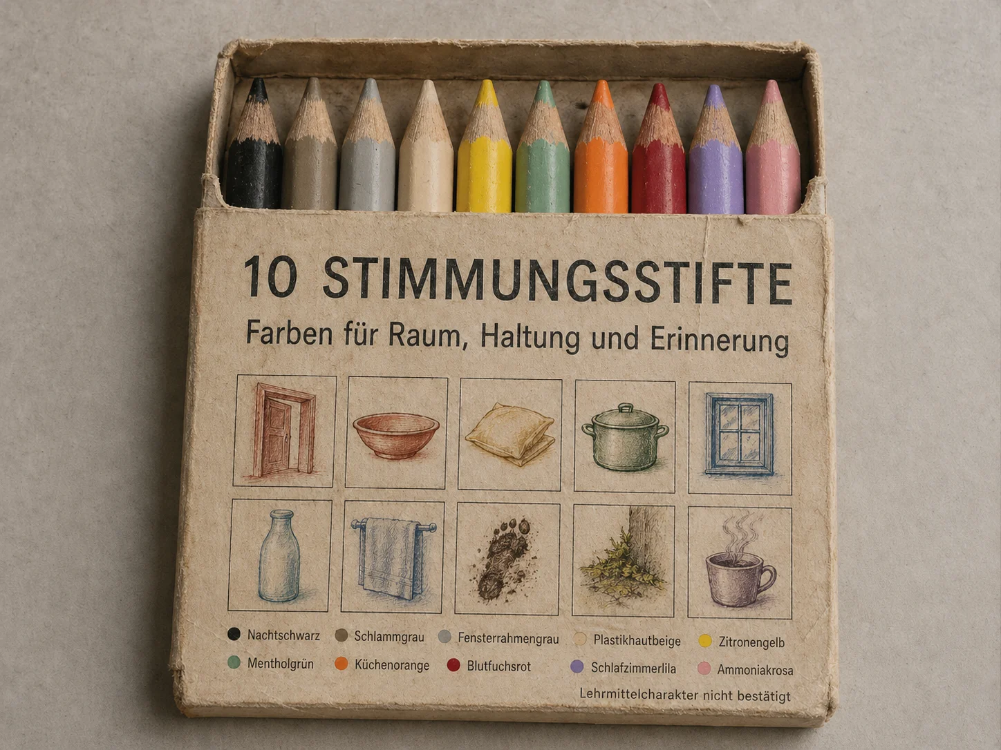 Schachtel Farbstifte, zehnteilig