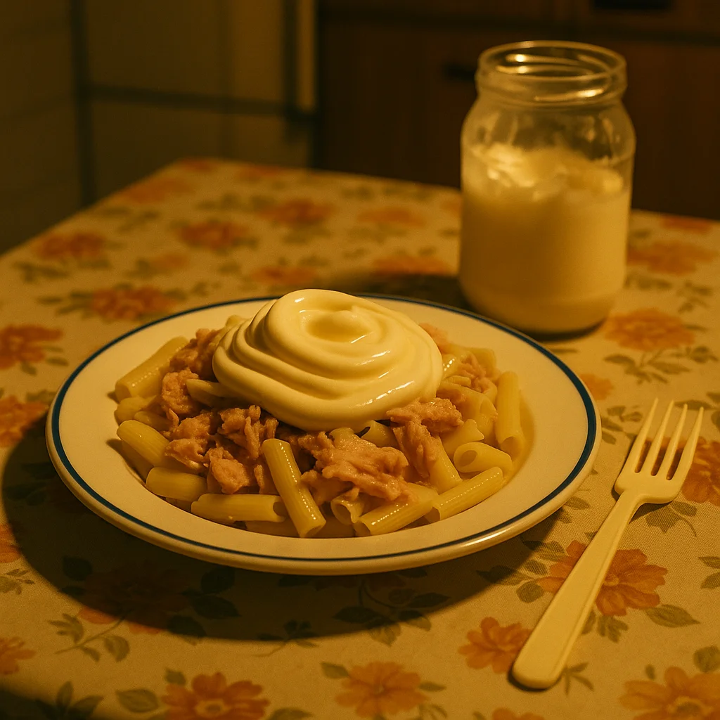 Kalte Nudeln mit Thunfisch & Mayonnaise